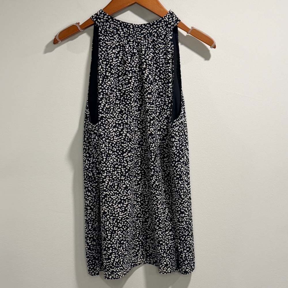 Talbots‎ Women’s Monochrome Patterned High Neck Tank Top Blouse Size 12